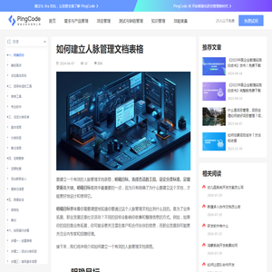 如何建立人脉管理文档表格 – PingCode